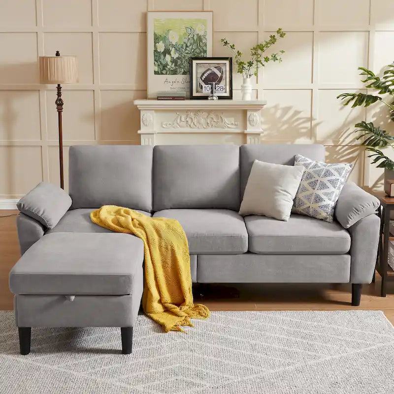 Jarenie 79.72 L-förmiges Sofa mit Stauraum-Ottomane für Wohnzimmer