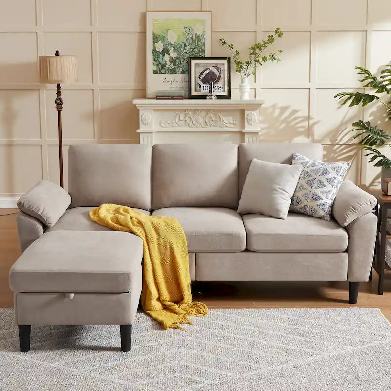 Jarenie 79.72 L-förmiges Sofa mit Stauraum-Ottomane für Wohnzimmer