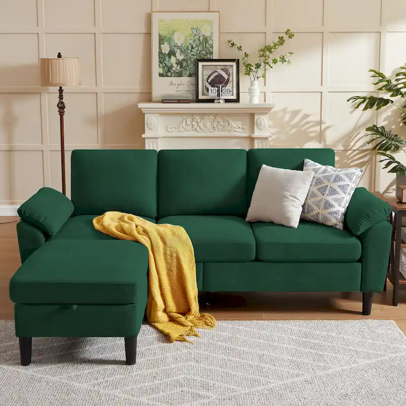 Jarenie 79.72 L-förmiges Sofa mit Stauraum-Ottomane für Wohnzimmer