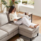 Jarenie 79.72 L-förmiges Sofa mit Stauraum-Ottomane für Wohnzimmer