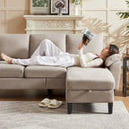 Jarenie 79.72 L-förmiges Sofa mit Stauraum-Ottomane für Wohnzimmer