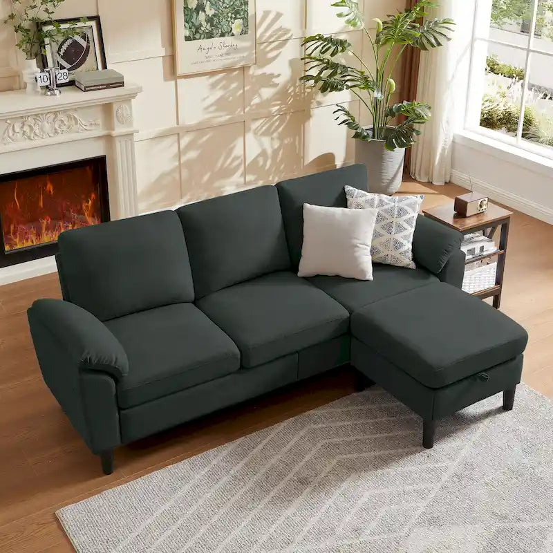 Jarenie 79.72 L-förmiges Sofa mit Stauraum-Ottomane für Wohnzimmer
