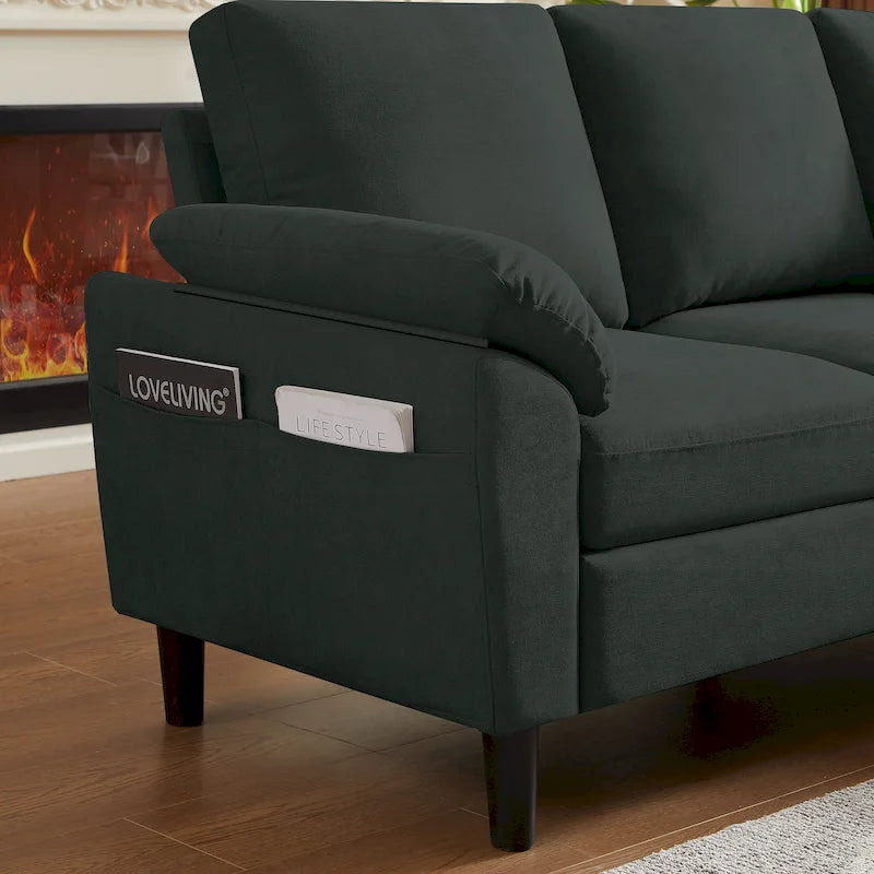 Jarenie 79.72 L-förmiges Sofa mit Stauraum-Ottomane für Wohnzimmer