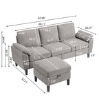 Jarenie 79.72 L-förmiges Sofa mit Stauraum-Ottomane für Wohnzimmer