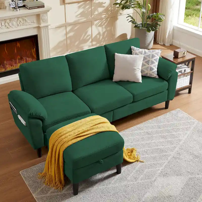 Jarenie 79.72 L-förmiges Sofa mit Stauraum-Ottomane für Wohnzimmer