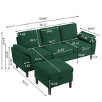 Jarenie 79.72 L-förmiges Sofa mit Stauraum-Ottomane für Wohnzimmer