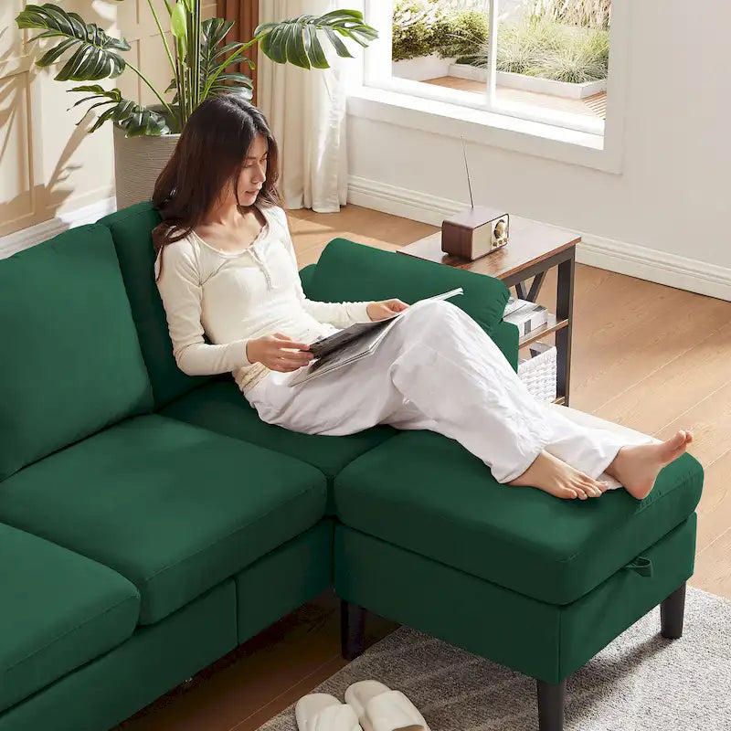 Jarenie 79.72 L-förmiges Sofa mit Stauraum-Ottomane für Wohnzimmer