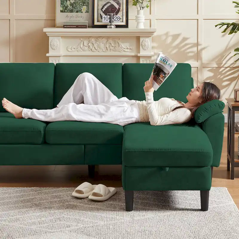 Jarenie 79.72 L-förmiges Sofa mit Stauraum-Ottomane für Wohnzimmer