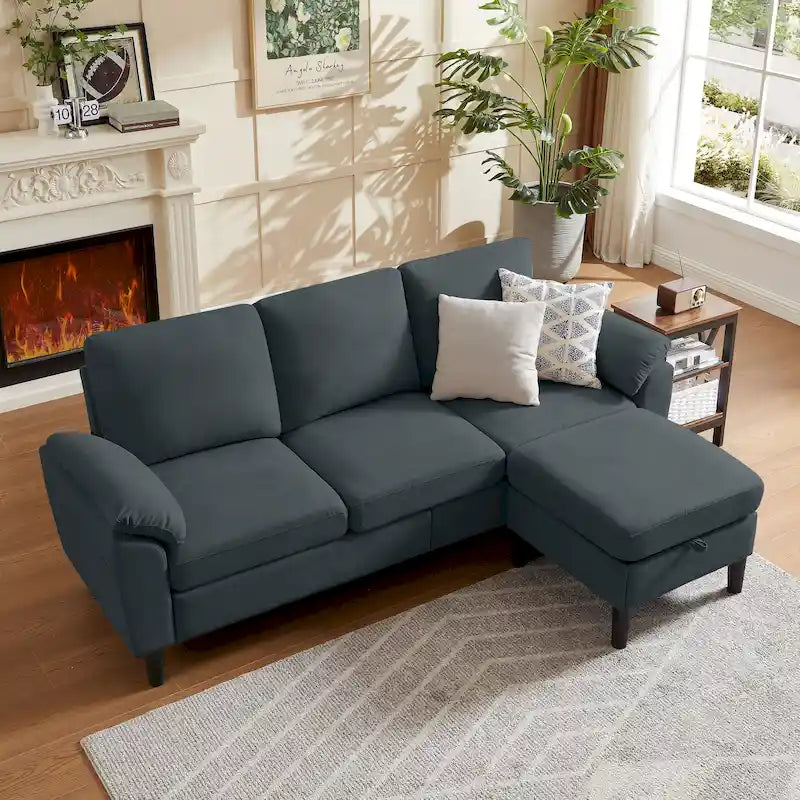Jarenie 79.72 L-förmiges Sofa mit Stauraum-Ottomane für Wohnzimmer