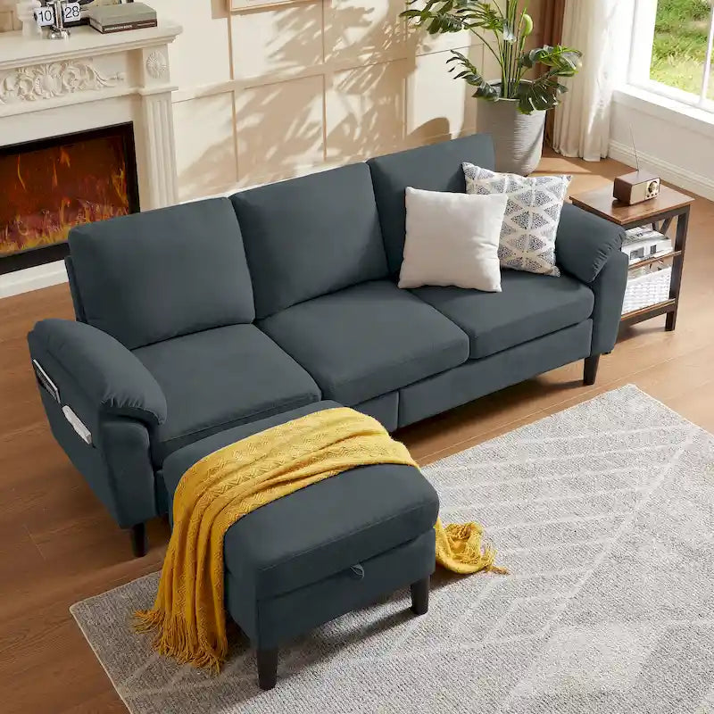 Jarenie 79.72 L-förmiges Sofa mit Stauraum-Ottomane für Wohnzimmer