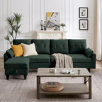 Modulares Ecksofa L-förmig mit Chaiselongue, Stauraum-Ottomane und Seitentaschen für das Wohnzimmer