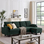 Modulares Ecksofa L-förmig mit Chaiselongue, Stauraum-Ottomane und Seitentaschen für das Wohnzimmer