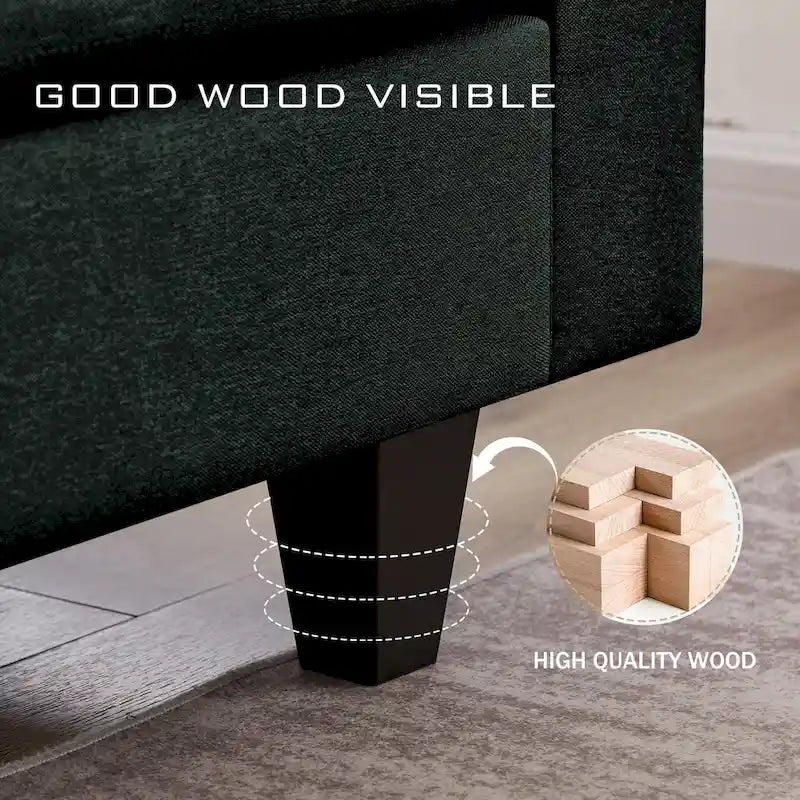 Modulares Ecksofa L-förmig mit Chaiselongue, Stauraum-Ottomane und Seitentaschen für das Wohnzimmer