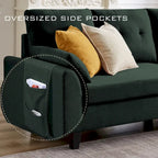 Modulares Ecksofa L-förmig mit Chaiselongue, Stauraum-Ottomane und Seitentaschen für das Wohnzimmer