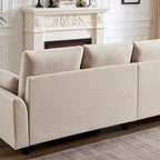 Modulares Ecksofa L-förmig mit Chaiselongue, Stauraum-Ottomane und Seitentaschen für das Wohnzimmer