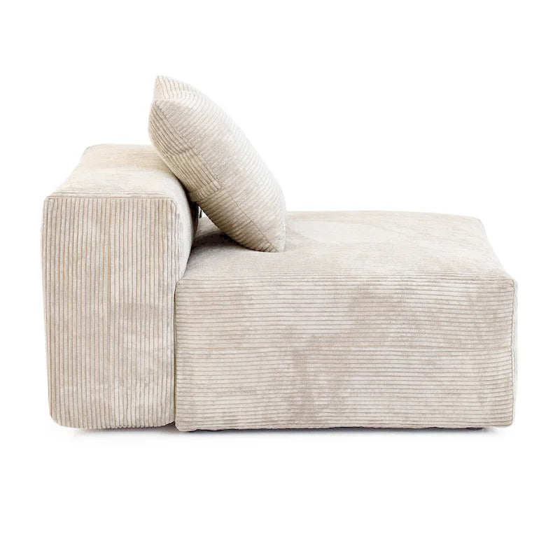 141,73  Cord-Sofa, groß, umkehrbar, modular, L-Form mit Ottomane und Kissen
