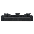 141,73  Cord-Sofa, groß, umkehrbar, modular, L-Form mit Ottomane und Kissen