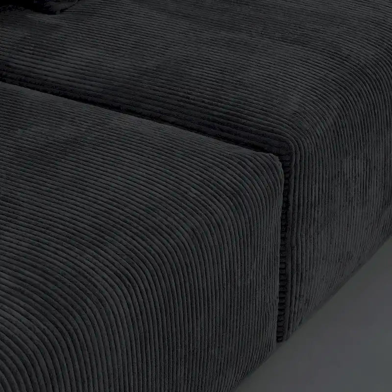 141,73  Cord-Sofa, groß, umkehrbar, modular, L-Form mit Ottomane und Kissen