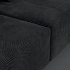 141,73  Cord-Sofa, groß, umkehrbar, modular, L-Form mit Ottomane und Kissen