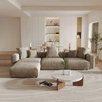141,73  Cord-Sofa, groß, umkehrbar, modular, L-Form mit Ottomane und Kissen