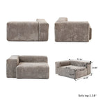 141,73  Cord-Sofa, groß, umkehrbar, modular, L-Form mit Ottomane und Kissen
