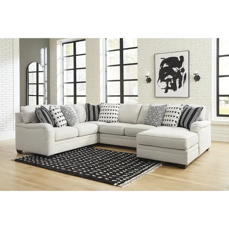 Signature Design by Ashley Huntsworth Taubengraues 4-teiliges Sektionssofa mit Chaiselongue – 325B x 251T x 97H