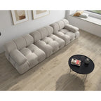 Modernes Modulsofa mit Samtbezug, Beige