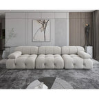 Modernes Modulsofa mit Samtbezug, Beige