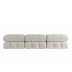 Modernes Modulsofa mit Samtbezug, Beige