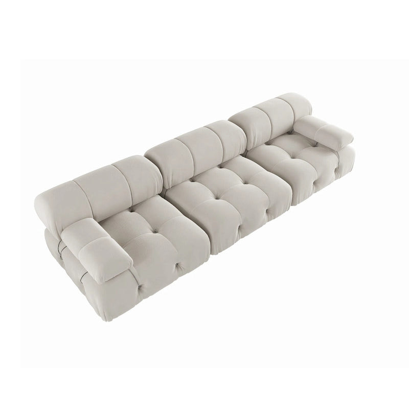 Modernes Modulsofa mit Samtbezug, Beige