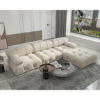 Modernes Modulsofa mit Samtbezug, Beige