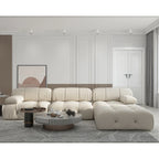 Modernes Modulsofa mit Samtbezug, Beige