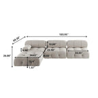 Modernes Modulsofa mit Samtbezug, Beige