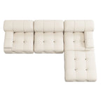 Modernes Modulsofa mit Samtbezug, Beige