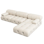 Modernes Modulsofa mit Samtbezug, Beige