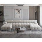 Modernes Modulsofa mit Samtbezug, Beige