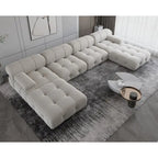 Modernes Modulsofa mit Samtbezug, Beige