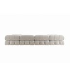 Modernes Modulsofa mit Samtbezug, Beige