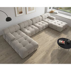Modernes Modulsofa mit Samtbezug, Beige