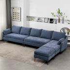 EROMMY U-förmiges Sectional Sofa für 6 Personen, umwandelbares Schlafsofa im modernen Chenille-Design, mit Récamiere und Ottomane
