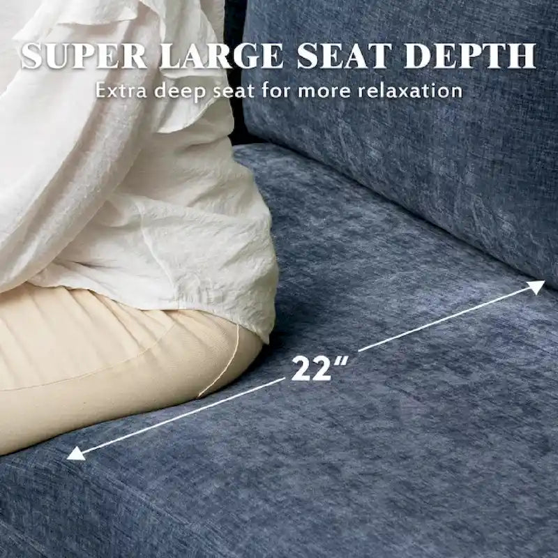 EROMMY U-förmiges Sectional Sofa für 6 Personen, umwandelbares Schlafsofa im modernen Chenille-Design, mit Récamiere und Ottomane