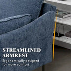 EROMMY U-förmiges Sectional Sofa für 6 Personen, umwandelbares Schlafsofa im modernen Chenille-Design, mit Récamiere und Ottomane