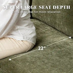 EROMMY U-förmiges Sectional Sofa für 6 Personen, umwandelbares Schlafsofa im modernen Chenille-Design, mit Récamiere und Ottomane