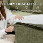 EROMMY U-förmiges Sectional Sofa für 6 Personen, umwandelbares Schlafsofa im modernen Chenille-Design, mit Récamiere und Ottomane