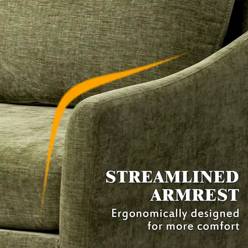 EROMMY U-förmiges Sectional Sofa für 6 Personen, umwandelbares Schlafsofa im modernen Chenille-Design, mit Récamiere und Ottomane
