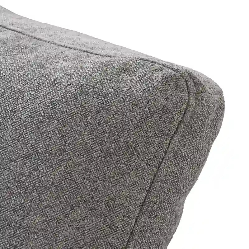 L-förmiges Leinen-Ecksofa Polstersofa mit mehreren Kissen und Stauraum-Ottomane