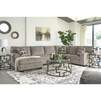 Ballinasloe 3-teiliges Ecksofa mit Recamiere links – Platin
