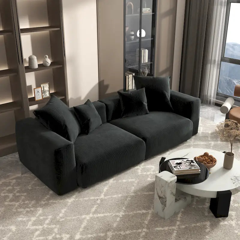 102 Übergroßes Cord-Sofa Modernes Breites Sofa