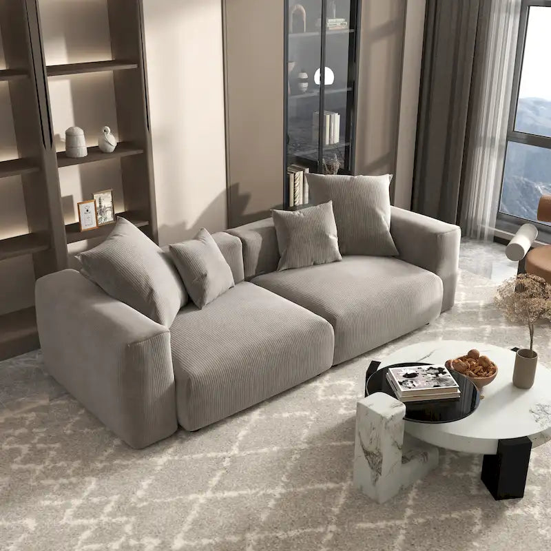 102 Übergroßes Cord-Sofa Modernes Breites Sofa