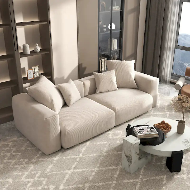 102 Übergroßes Cord-Sofa Modernes Breites Sofa